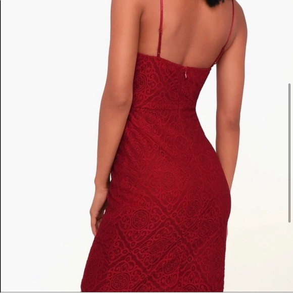 Lulus Vegas Baby Wine Red Lace Bodycon Mini Dress - Picture 2 of 12
